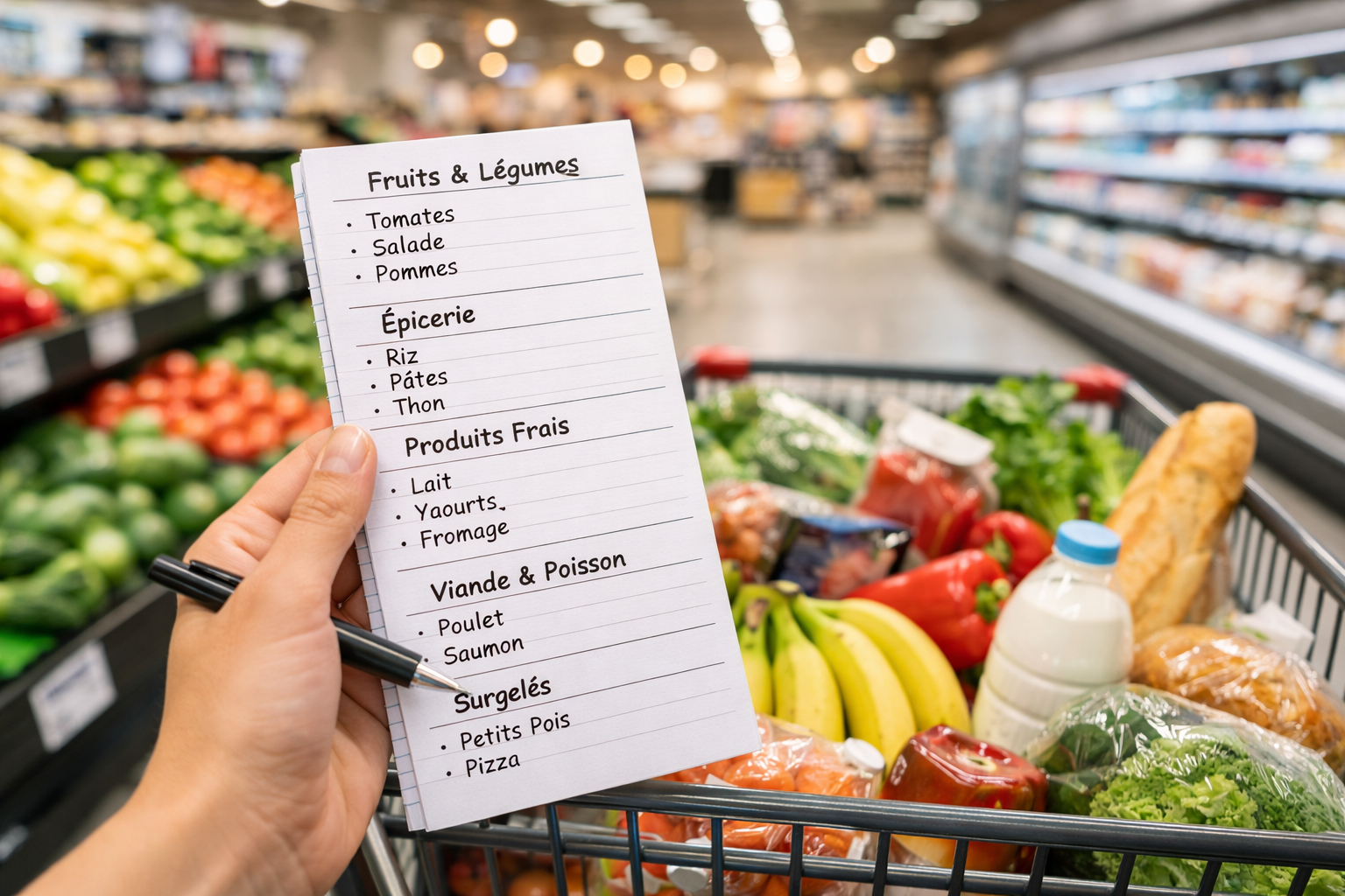 Liste de courses par rayon : la méthode simple pour gagner du temps en magasin
