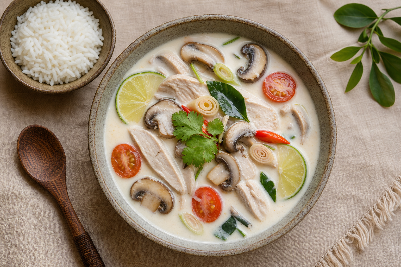Soupe tom kha gai, recette GustoPlan