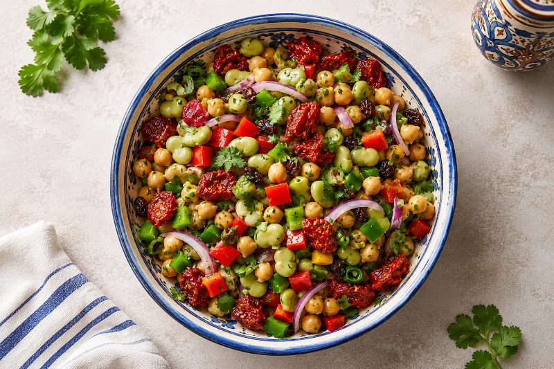Salade Medina aux Pois Chiches et Tomates Confites — recette GustoPlan