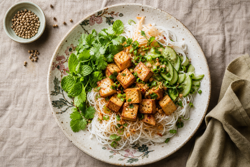 Bol goi cuon au tofu et vermicelles, recette GustoPlan