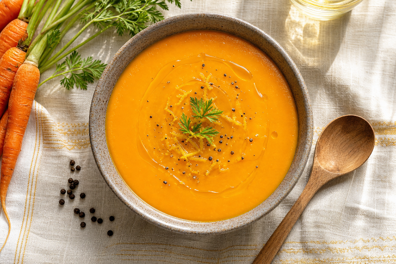 Velouté de carottes au citron, recette GustoPlan