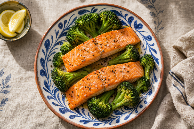 Saumon citron et brocolis à l'air fryer, recette GustoPlan