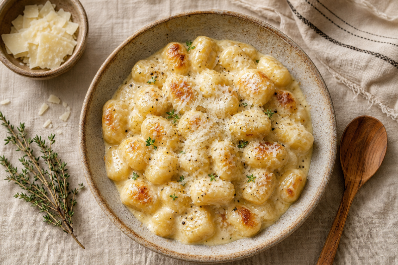 Gnocchis à la crème et parmesan, recette GustoPlan