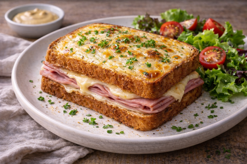 Croque Monsieur Classique avec Fromage Croustillant
