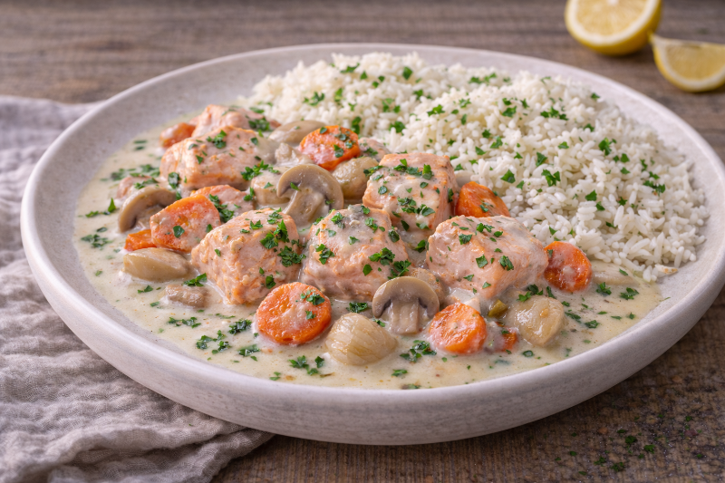 Blanquette de Saumon et Riz