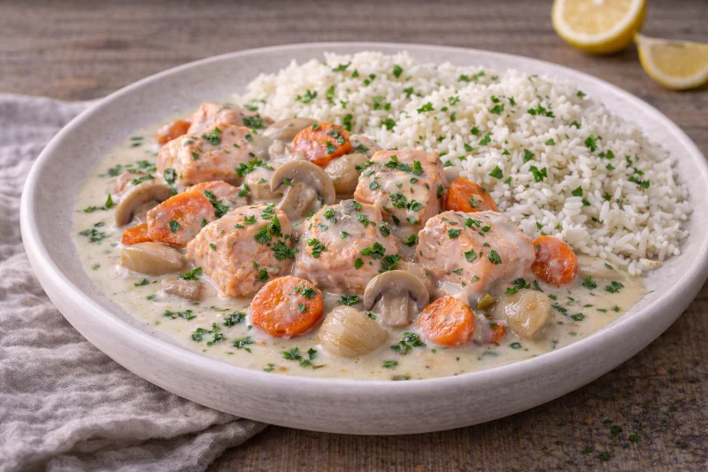Blanquette de Saumon et Riz