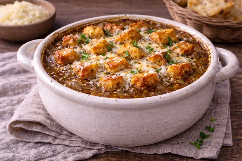 Soupe à l'oignon Gratinée