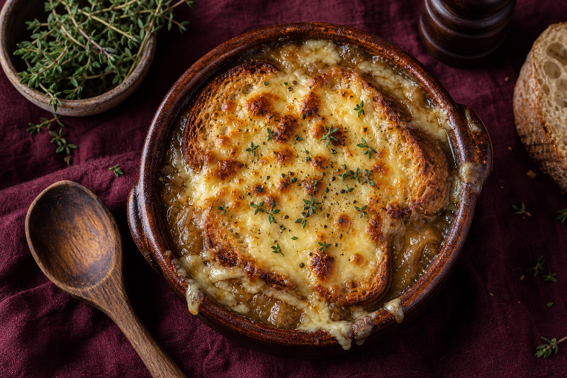 French onion soup gratinée, GustoPlan recipe