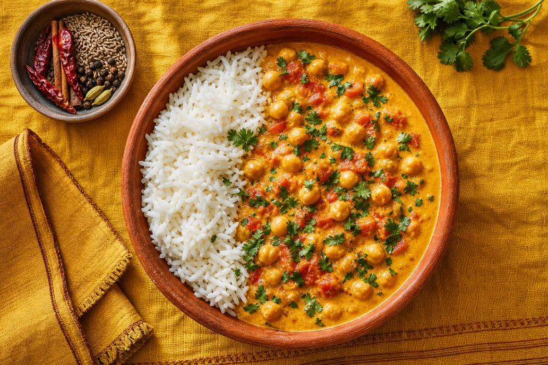 Curry de pois chiches coco, recette GustoPlan
