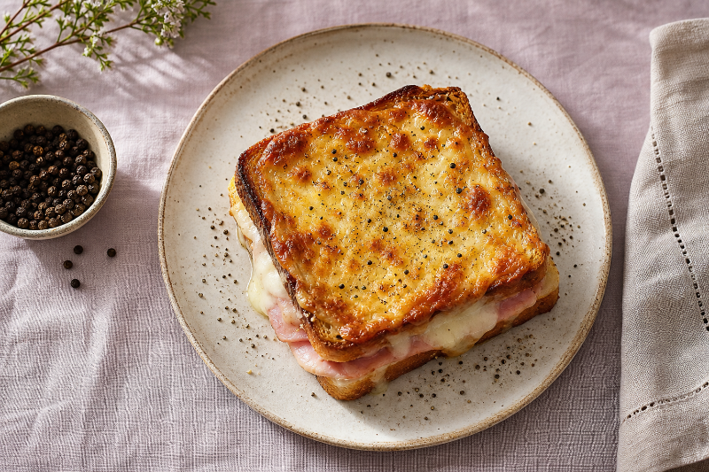 Ham and mozzarella croque, GustoPlan recipe