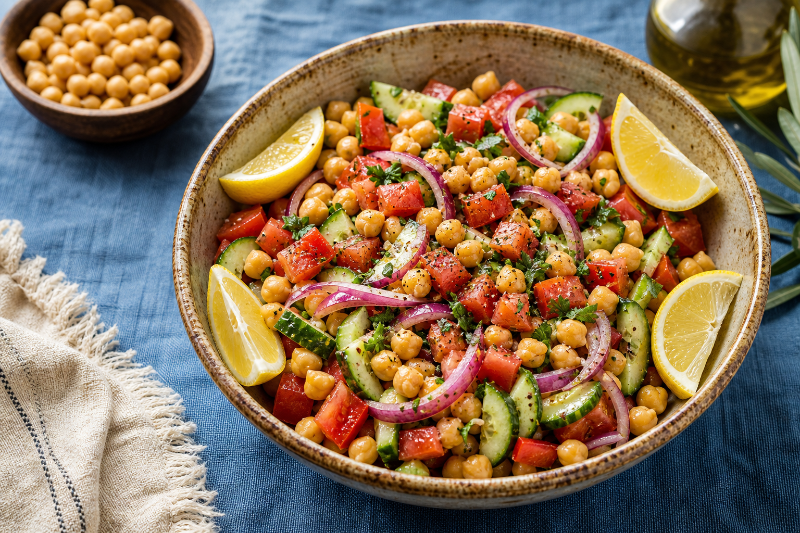 Salade grecque aux pois chiches, recette GustoPlan