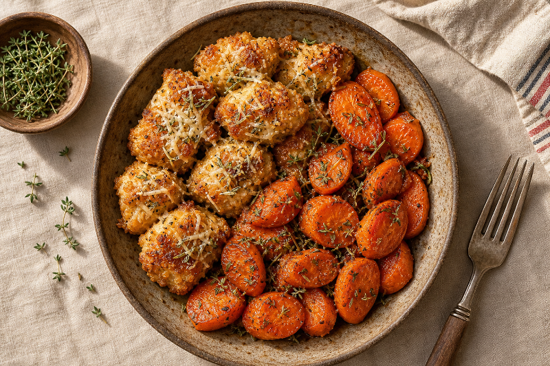Nuggets de dinde et carottes à l'air fryer, recette GustoPlan