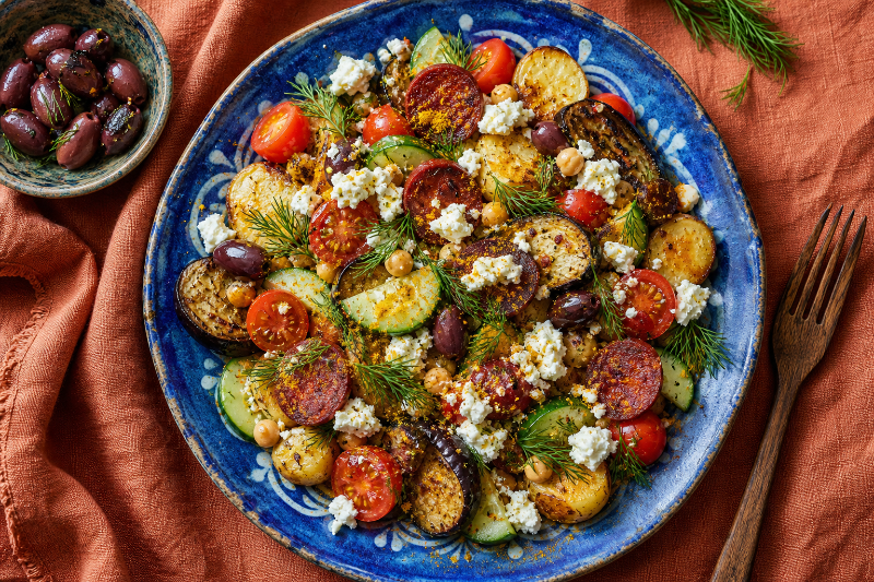 Greek Salad with Crushed Feta