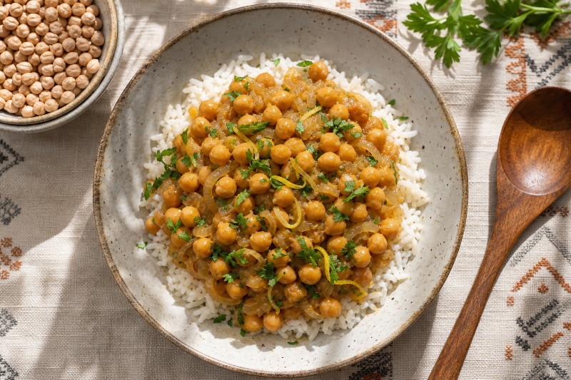 Revithada : pois chiches citronnés et riz, recette GustoPlan