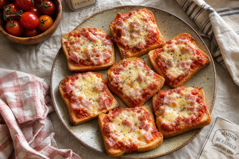 Mini cheese toast pizzas, GustoPlan recipe
