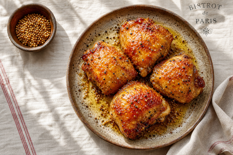 Cuisses de poulet miel-moutarde à l'air fryer, recette GustoPlan