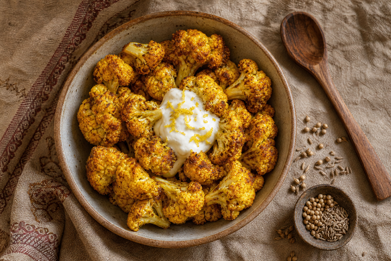 Chou-fleur épicé et yaourt à l'air fryer, recette GustoPlan