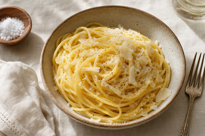 Spaghetti au beurre et parmesan, recette GustoPlan