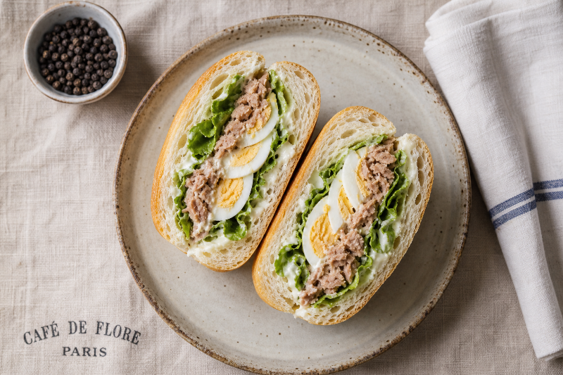 Tuna, egg and salad sandwich — GustoPlan recipe