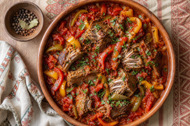 Paprika pork and peppers, GustoPlan recipe