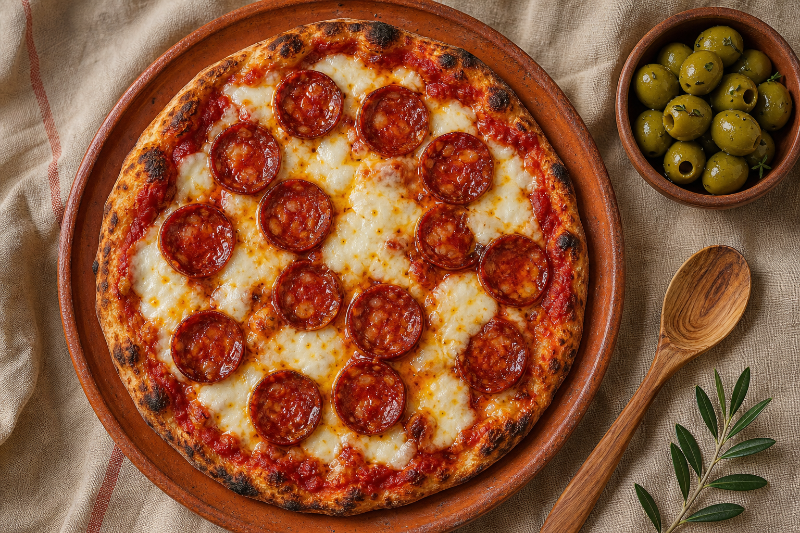 Pizza chorizo mozzarella, recette GustoPlan