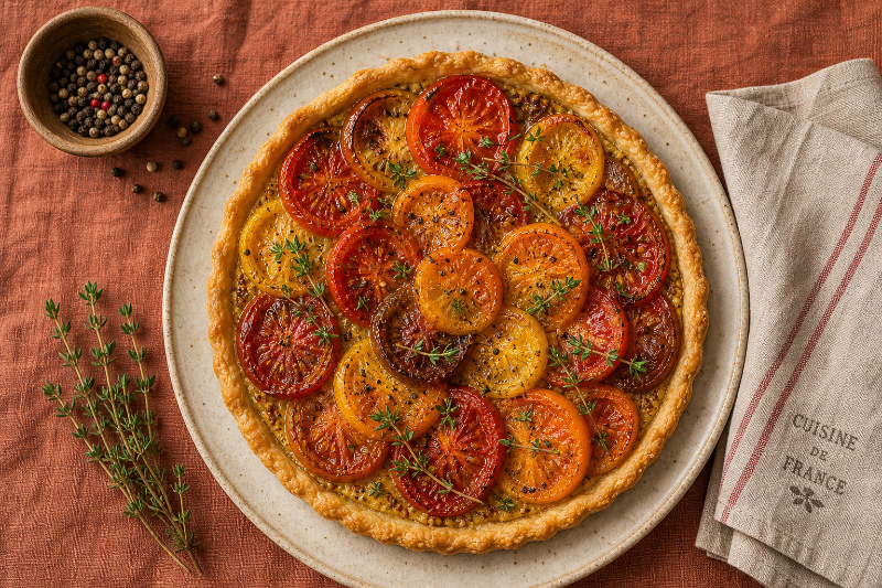 Tarte tomates moutarde, recette GustoPlan