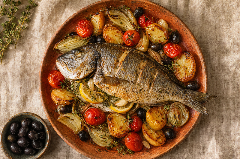 Dorade rôtie et fenouil, recette GustoPlan