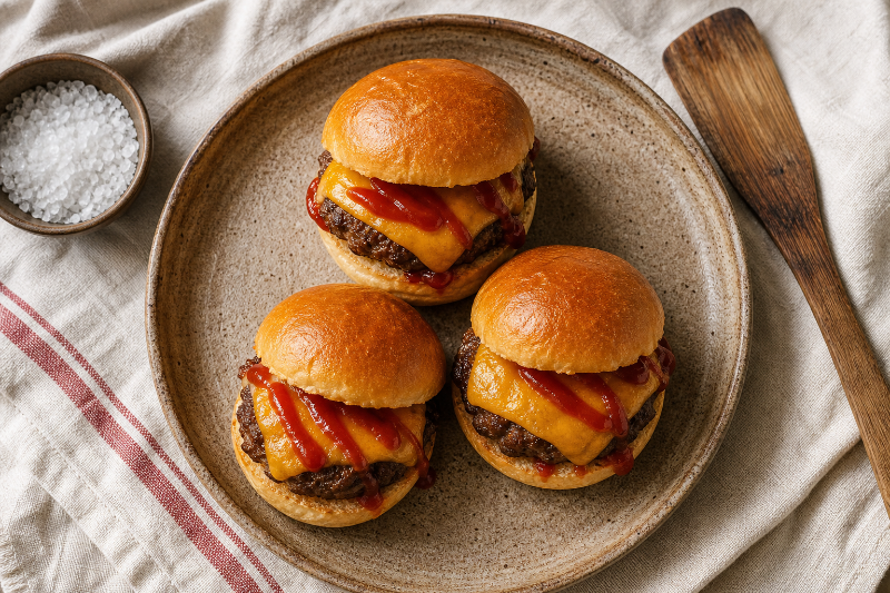 Mini cheese burgers, GustoPlan recipe
