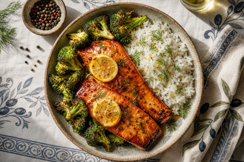 Saumon au four, miel et citron — recette GustoPlan