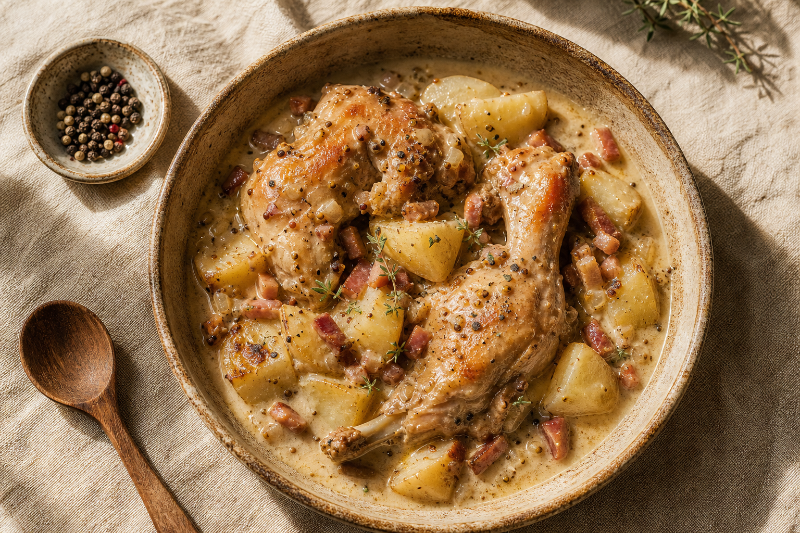 Lapin à la moutarde, recette GustoPlan