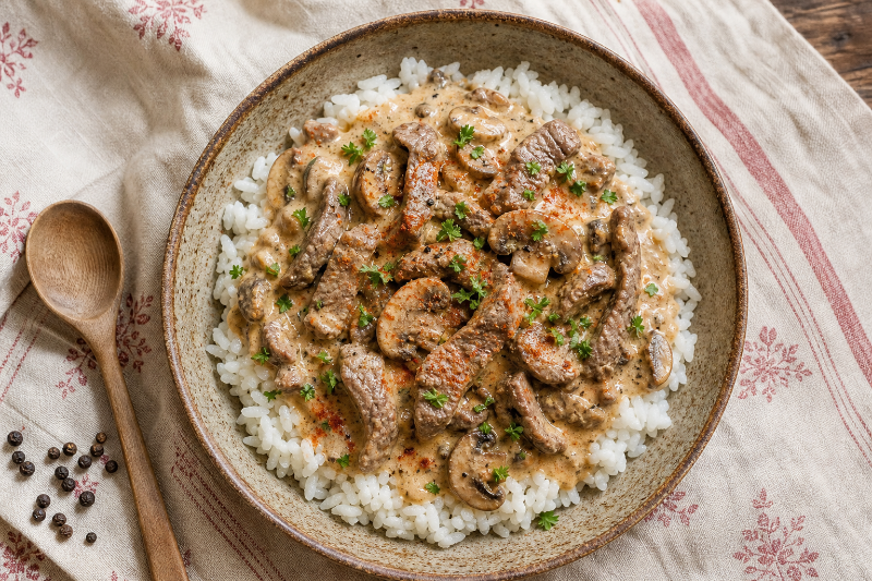 Beef Stroganoff, GustoPlan recipe