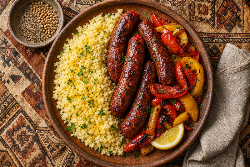 Merguez et poivrons, recette GustoPlan