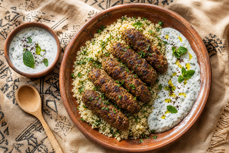 Lamb kefta with couscous, GustoPlan recipe