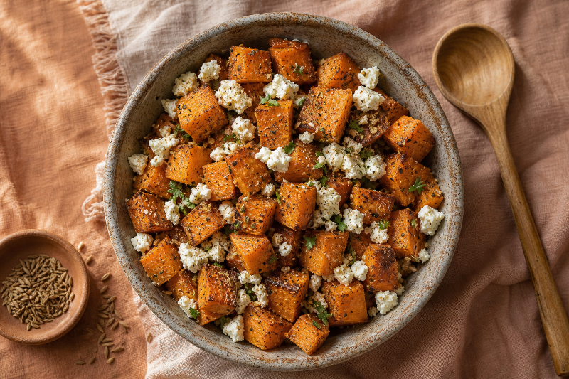 Patates douces rôties et feta à l'air fryer, recette GustoPlan