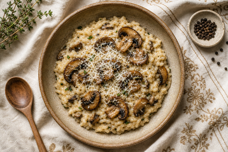 Risotto crémeux aux champignons — recette GustoPlan