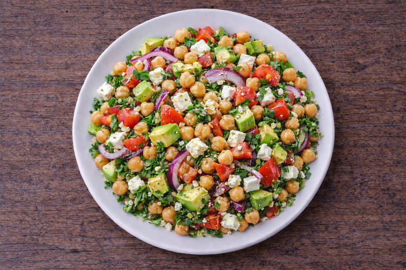 Salade de Pois Chiches, Feta & Avocat