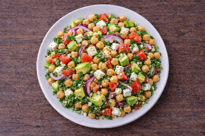 Salade de Pois Chiches, Feta & Avocat