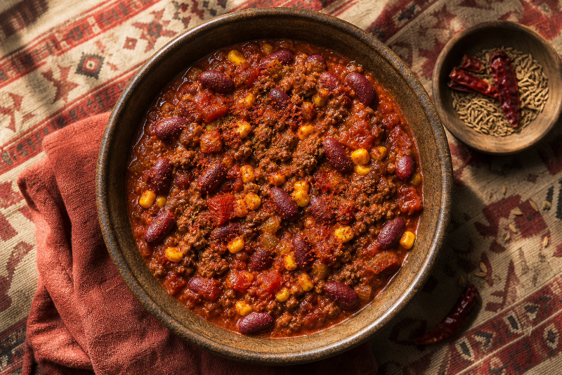 Chili de bœuf aux haricots, recette GustoPlan