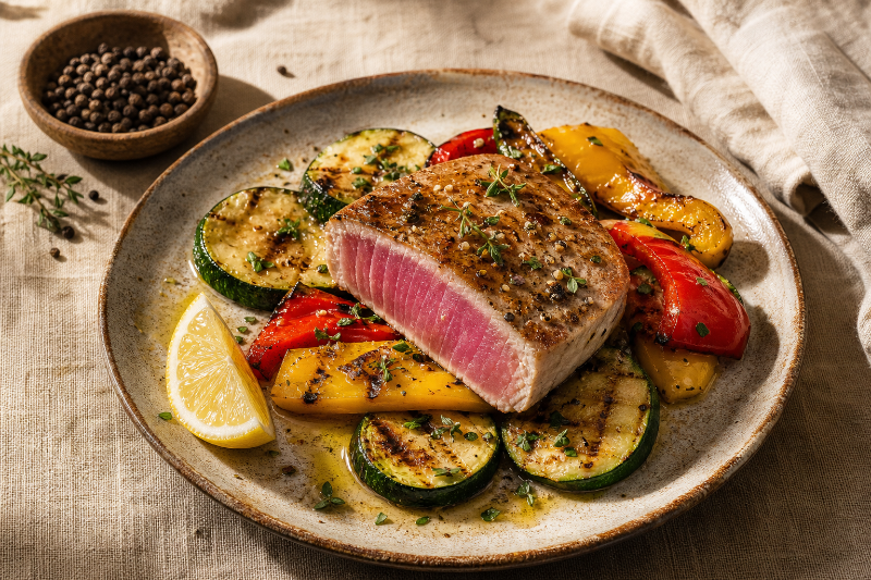 Thon frais et légumes, recette GustoPlan