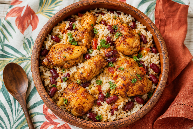 Dinde paprika, haricots et riz, recette GustoPlan