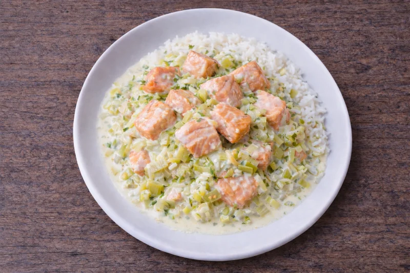 Fondue de Poireaux au Saumon