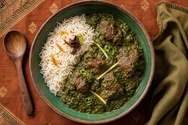 Saag gosht, curry d'agneau aux épinards, recette GustoPlan