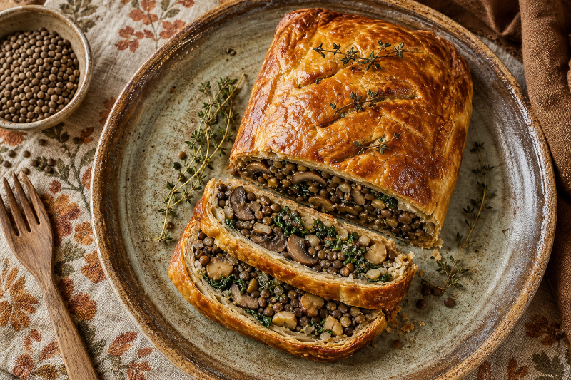 Wellington végétarien champignons et lentilles, recette GustoPlan