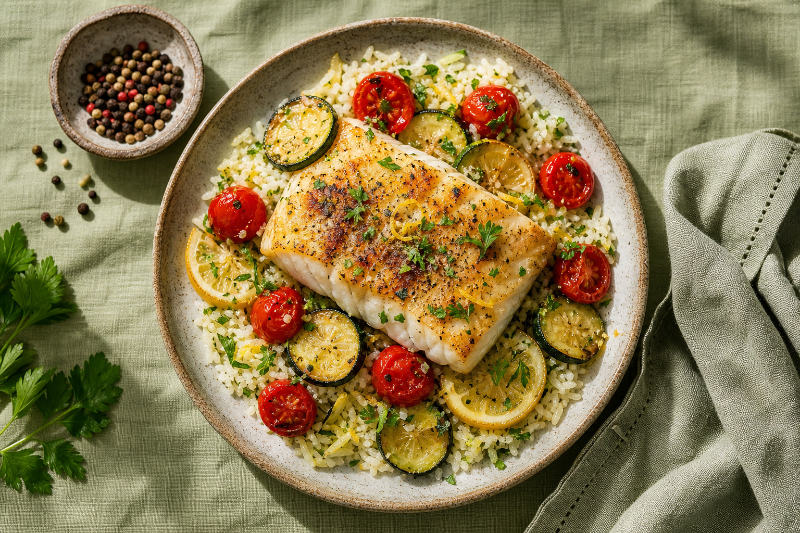 Baked Cod with Lemon and Herbs — GustoPlan recipe