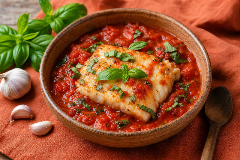 Cabillaud à la tomate, recette GustoPlan