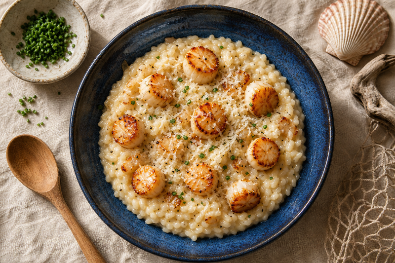 Scallop risotto, GustoPlan recipe