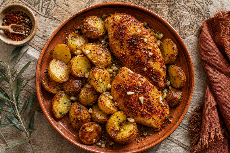 Paprika chicken and potatoes in the air fryer, GustoPlan recipe