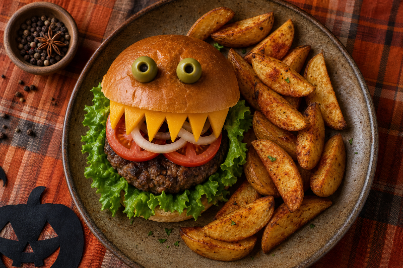 Burgers monstres et potatoes, recette GustoPlan