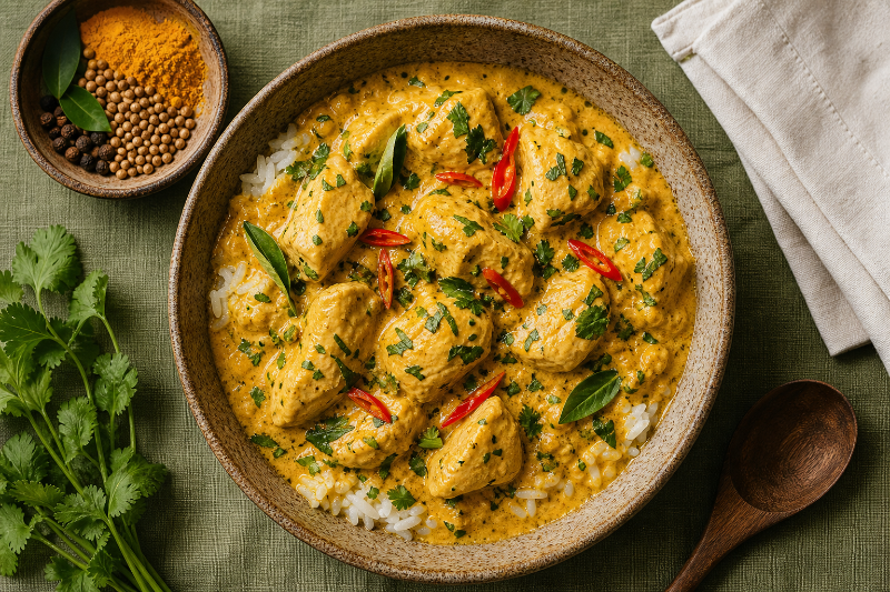 Poulet riz curry coco au Cookeo, recette GustoPlan