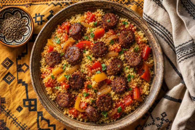 Couscous express aux saucisses — GustoPlan recipe